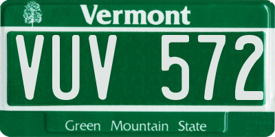 VT license plate VUV572