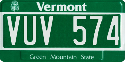 VT license plate VUV574