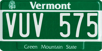 VT license plate VUV575