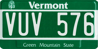VT license plate VUV576