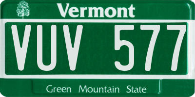 VT license plate VUV577