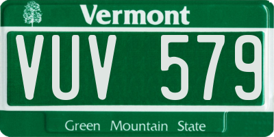 VT license plate VUV579