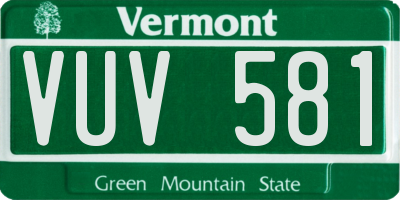 VT license plate VUV581