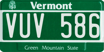 VT license plate VUV586