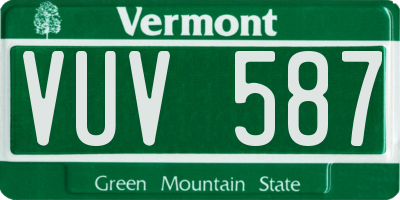 VT license plate VUV587