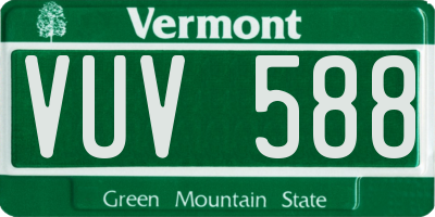 VT license plate VUV588