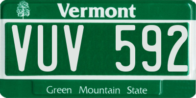 VT license plate VUV592