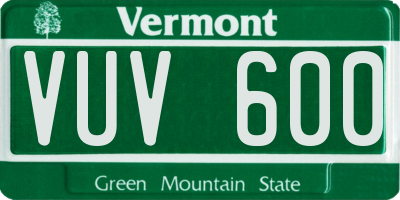 VT license plate VUV600