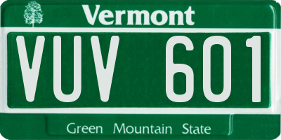 VT license plate VUV601