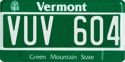 VT license plate VUV604