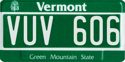VT license plate VUV606