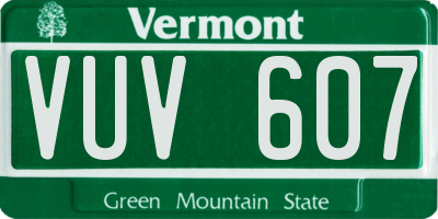 VT license plate VUV607