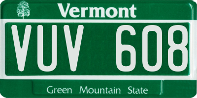 VT license plate VUV608
