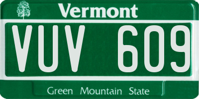 VT license plate VUV609