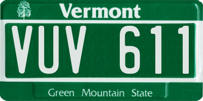 VT license plate VUV611
