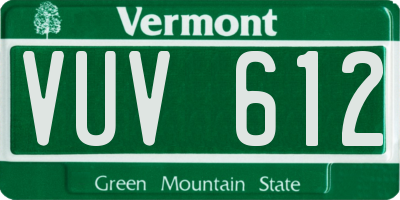 VT license plate VUV612