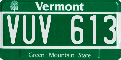 VT license plate VUV613
