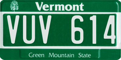 VT license plate VUV614