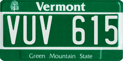 VT license plate VUV615