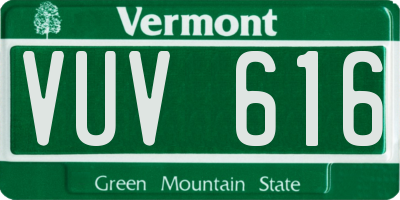 VT license plate VUV616