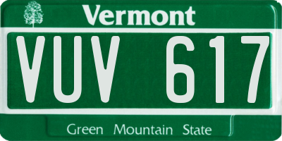 VT license plate VUV617
