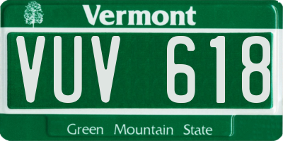VT license plate VUV618