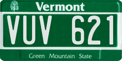 VT license plate VUV621