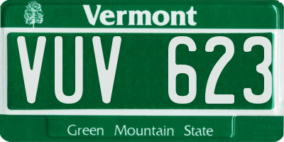 VT license plate VUV623