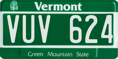 VT license plate VUV624