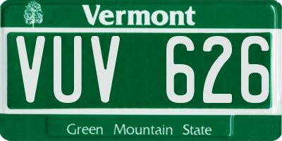 VT license plate VUV626