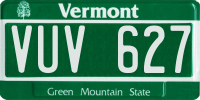 VT license plate VUV627