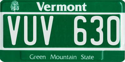 VT license plate VUV630