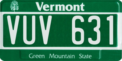 VT license plate VUV631