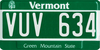 VT license plate VUV634