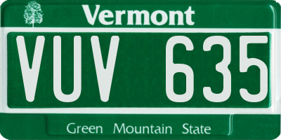 VT license plate VUV635