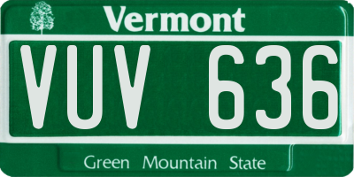 VT license plate VUV636