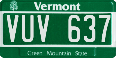 VT license plate VUV637