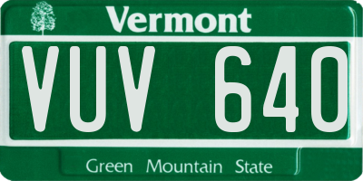 VT license plate VUV640