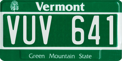 VT license plate VUV641