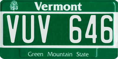 VT license plate VUV646