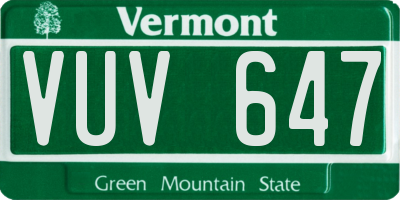 VT license plate VUV647