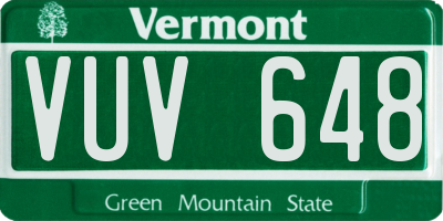 VT license plate VUV648