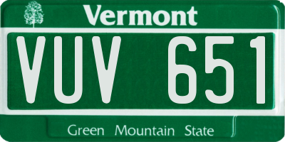 VT license plate VUV651