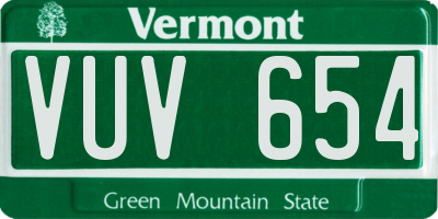 VT license plate VUV654
