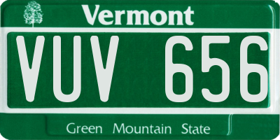 VT license plate VUV656