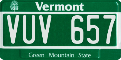 VT license plate VUV657