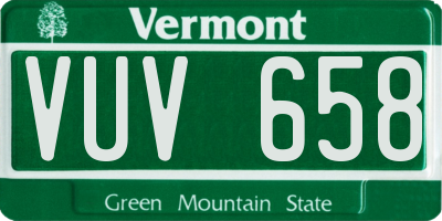 VT license plate VUV658
