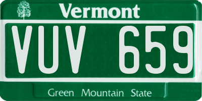 VT license plate VUV659