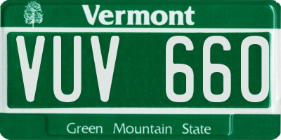 VT license plate VUV660
