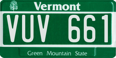 VT license plate VUV661